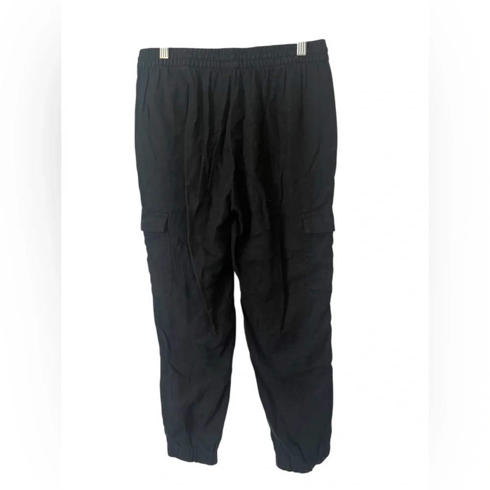 Banana‎ Republic Black Linen Blend Cargo Lightweight Joggers Size Small